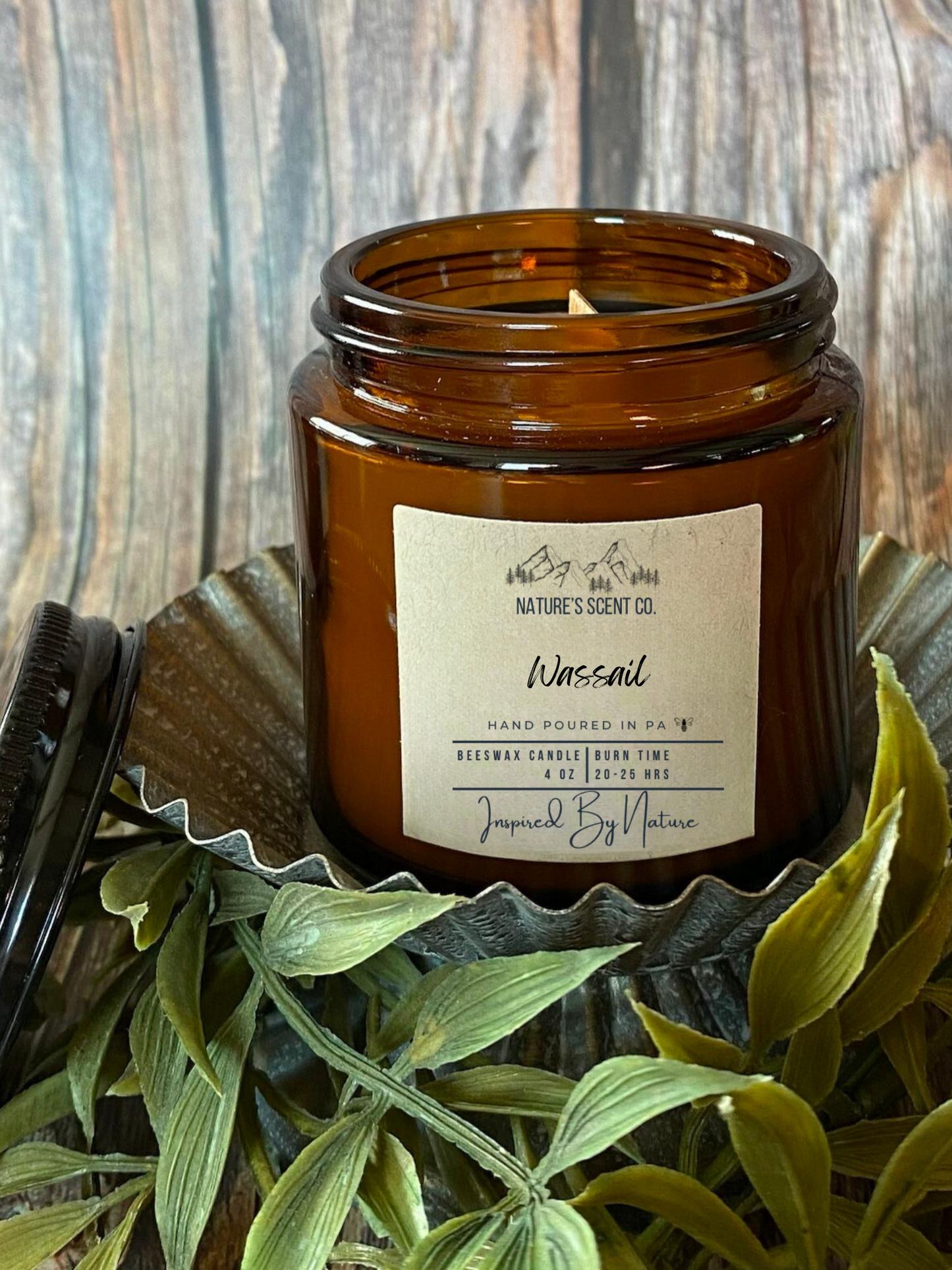 Wassail Jelly Jar Beeswax Candle