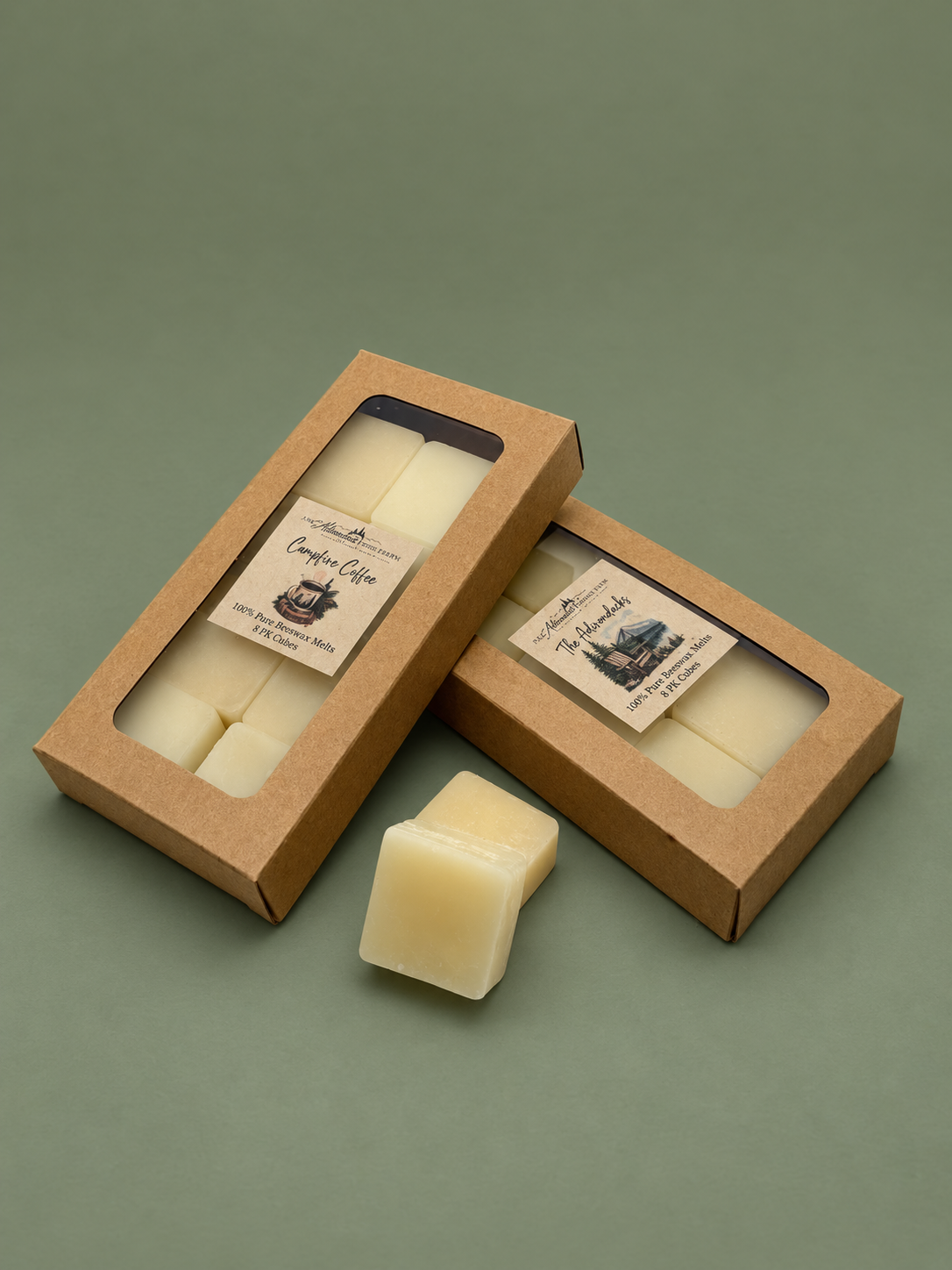 Adirondack Collection Beeswax Wax Melts — 8-Pack | Non-Toxic, Flameless