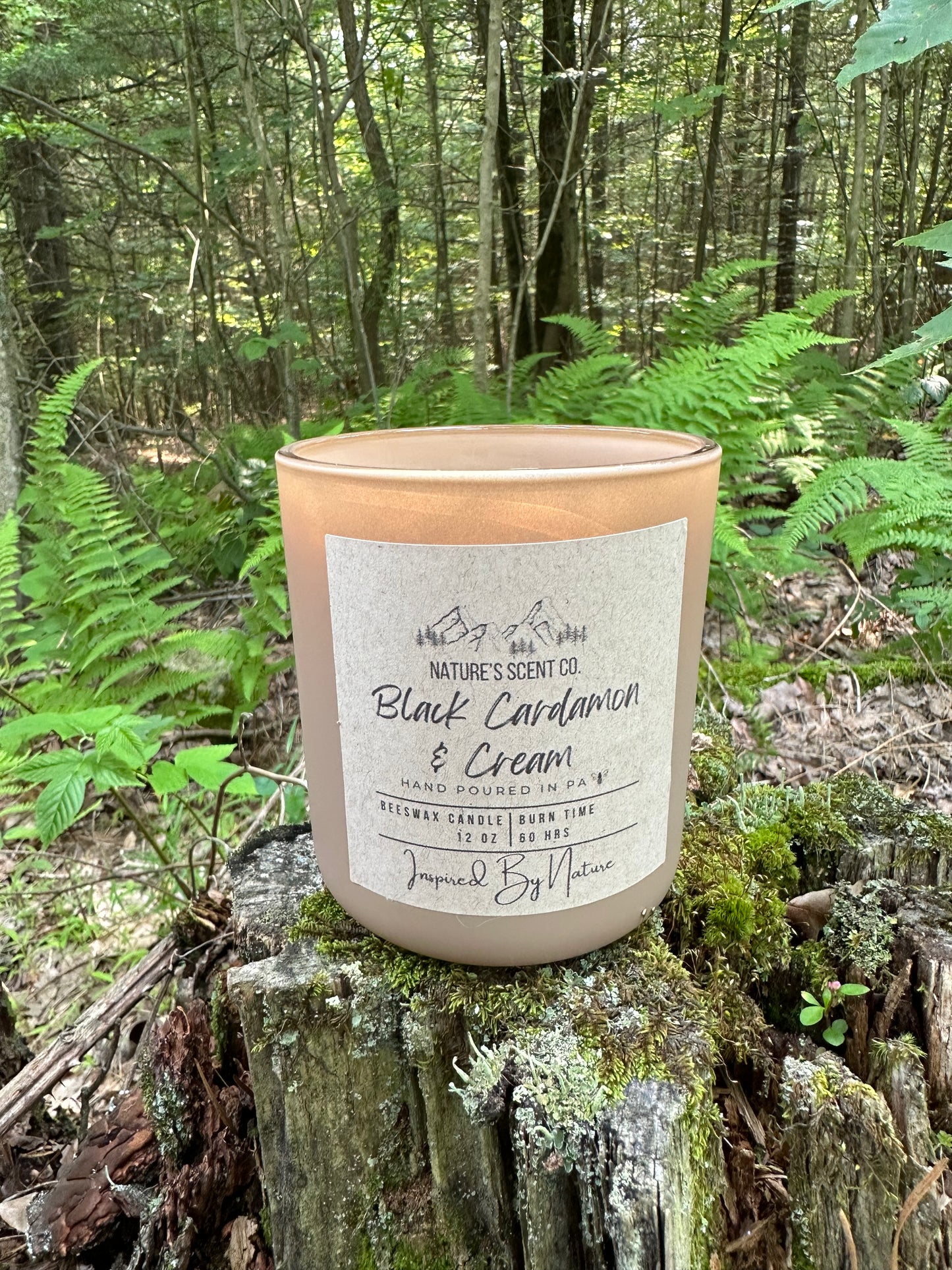 Black Cardamon & Cream Beeswax Candle