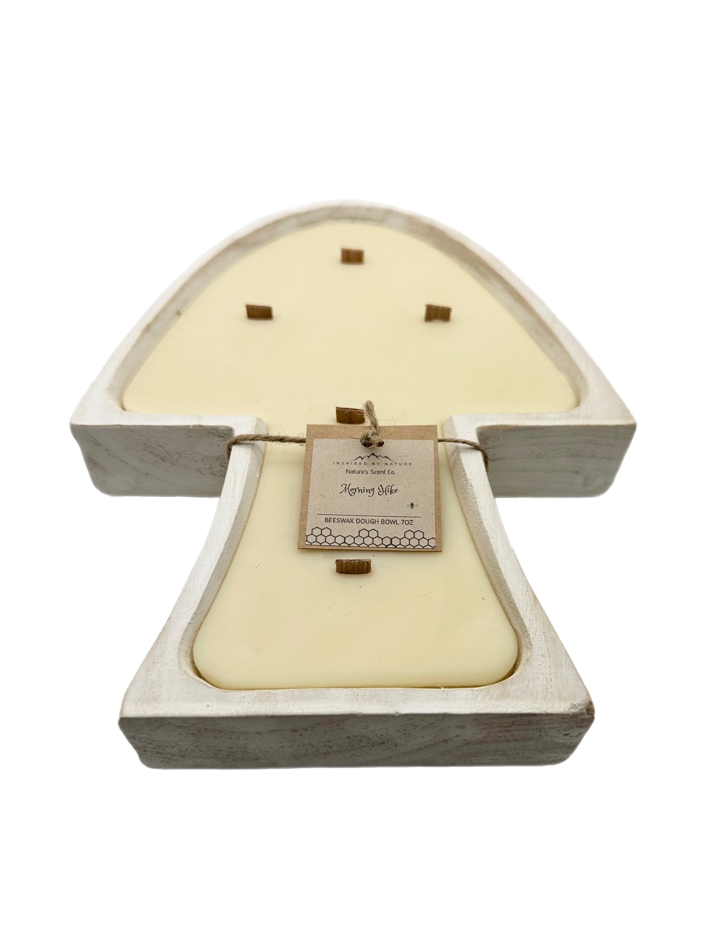 Mushroom Dough Bowl Beeswax Candle