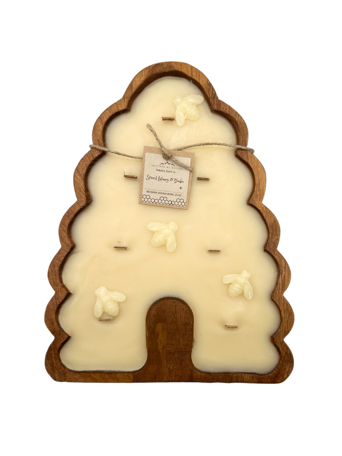 Bee Hive Dough Bowl Beeswax Candle
