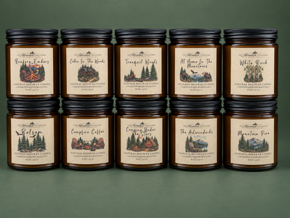 Adirondack Collection Beeswax Candle — 8 oz | Wood Wick | Non-Toxic