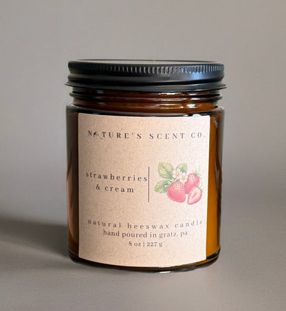 Strawberries & Cream Beeswax Candle