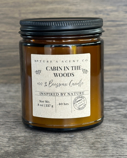 Cabin In The Woods Jelly Jar Beeswax Candle