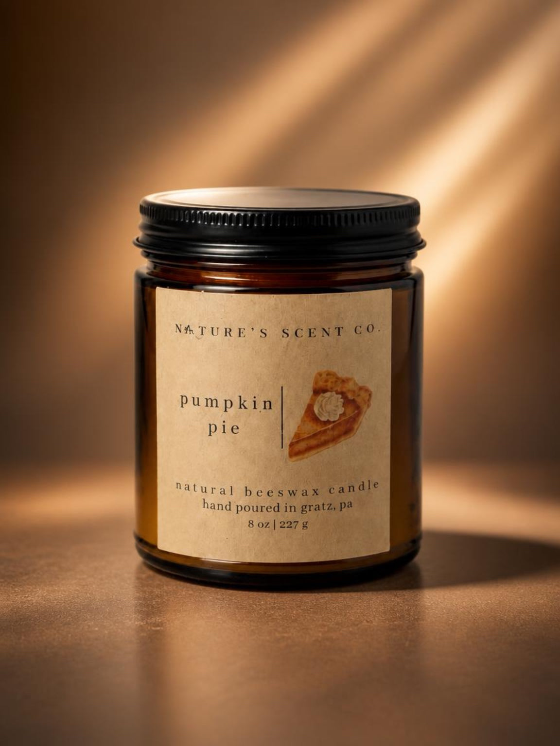 Pumpkin Pie Beeswax Candle – Pumpkin, Cinnamon, Clove & Vanilla