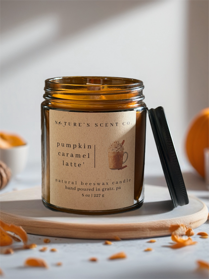 Pumpkin Caramel Latte Beeswax Candle – Caramel, Maple, Butter & Pumpkin