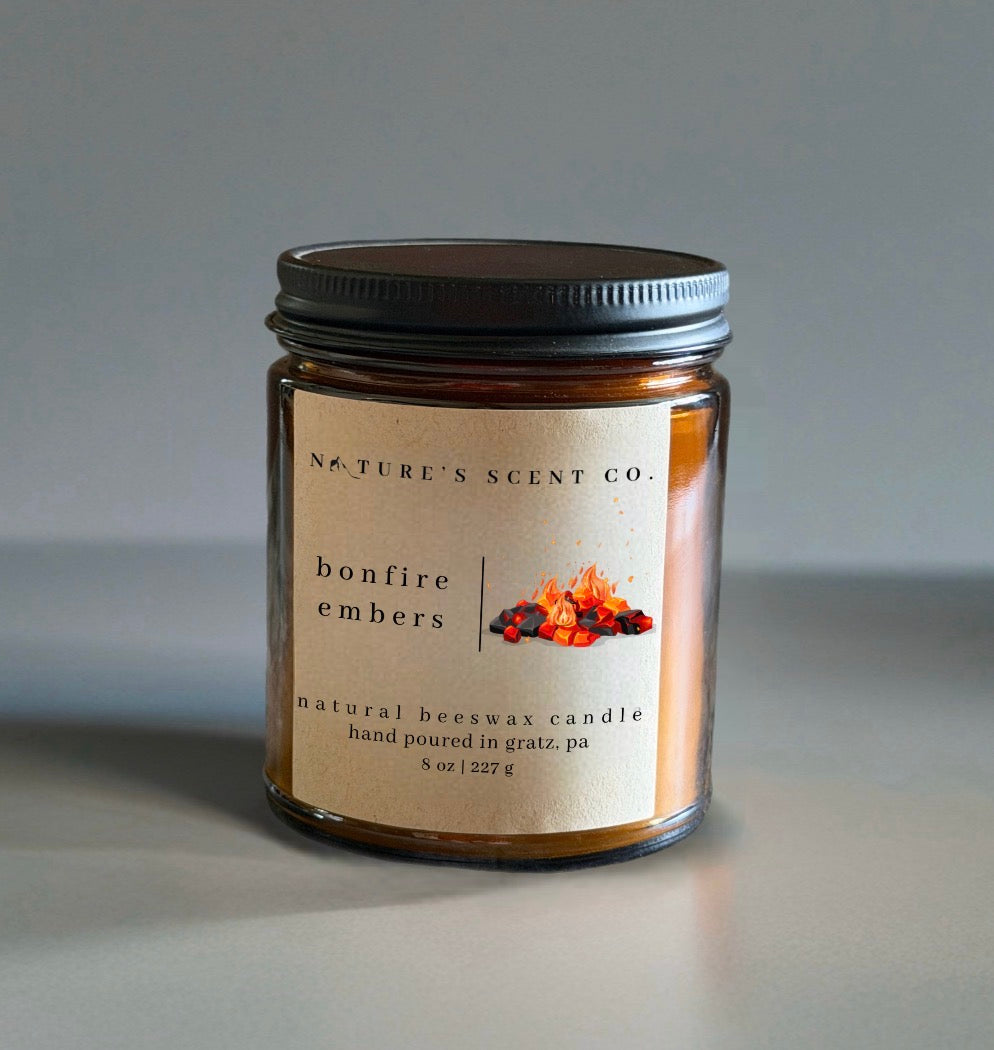 Bonfire Embers Beeswax Candle
