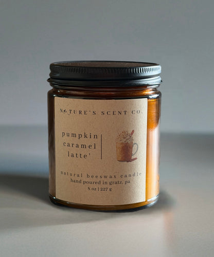 Pumpkin Caramel Latte Beeswax Candle – Caramel, Maple, Butter & Pumpkin