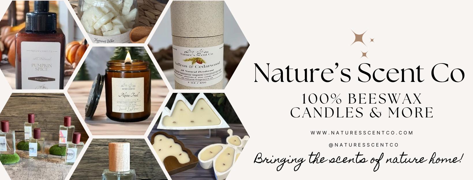Nature s Scent Co. All natural Non Toxic 100 Beeswax Candles Hand Soap