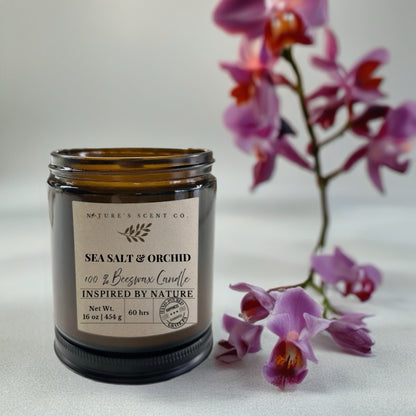 Sea Salt & Orchid Beeswax Candle