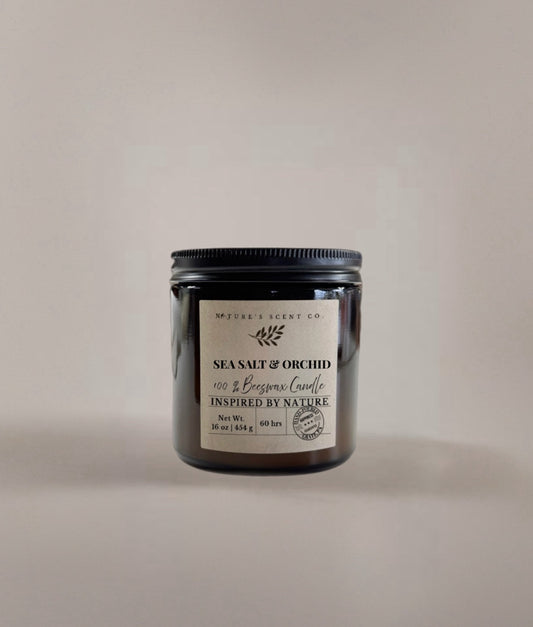 Sea Salt & Orchid Beeswax Candle