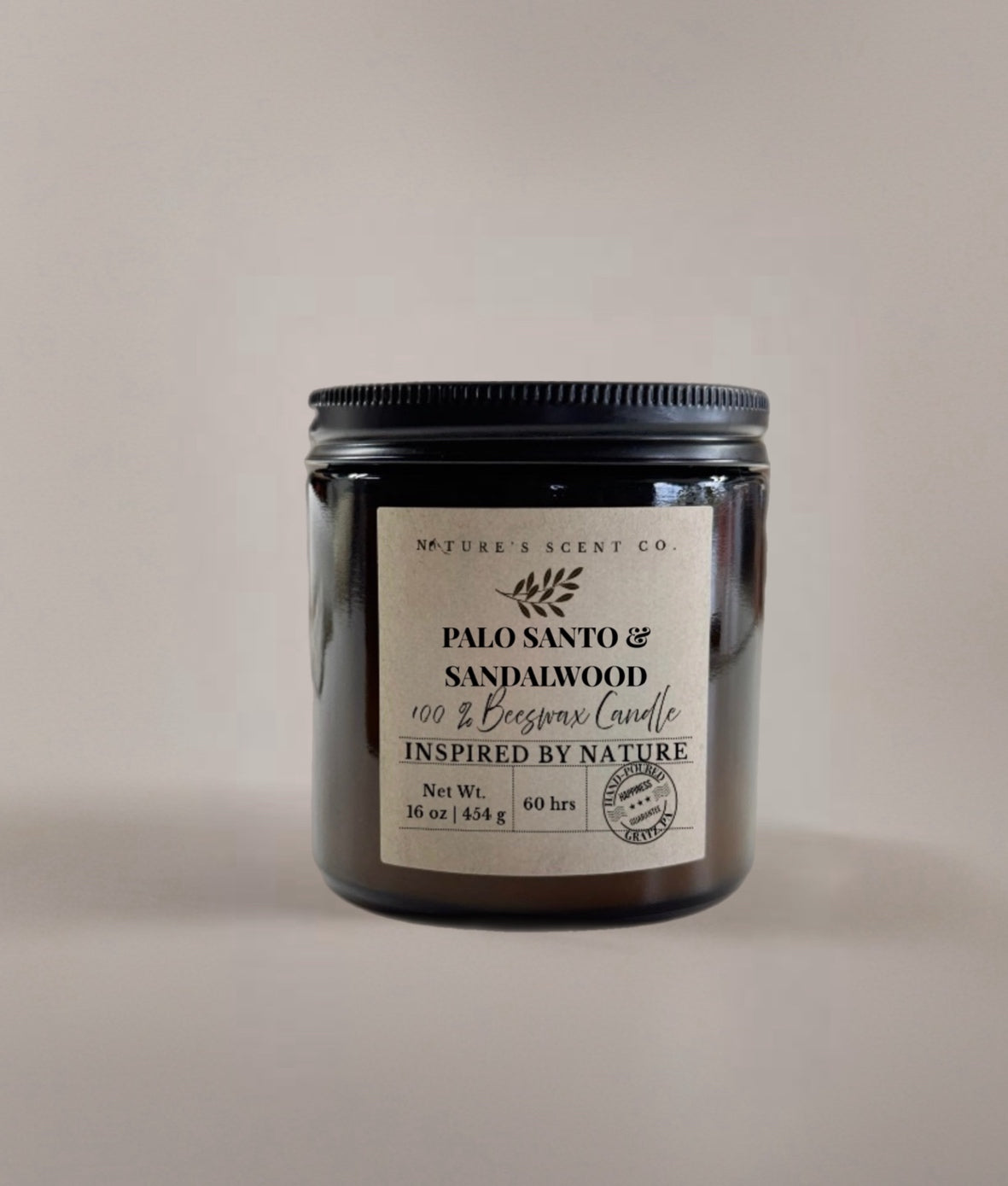 Palo Santo & Sandalwood Beeswax Candle