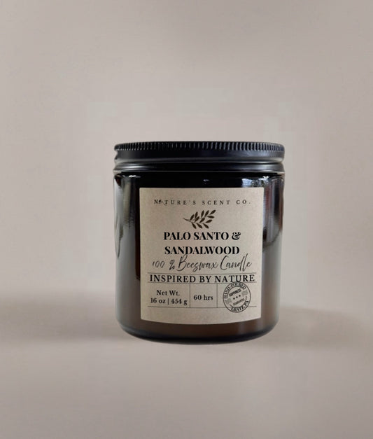 Palo Santo & Sandalwood Beeswax Candle