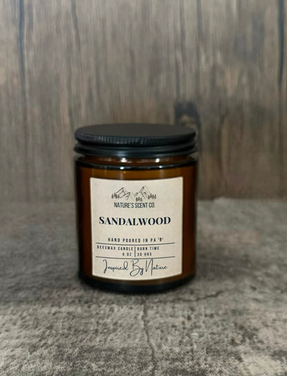 Sandalwood Beeswax Candle