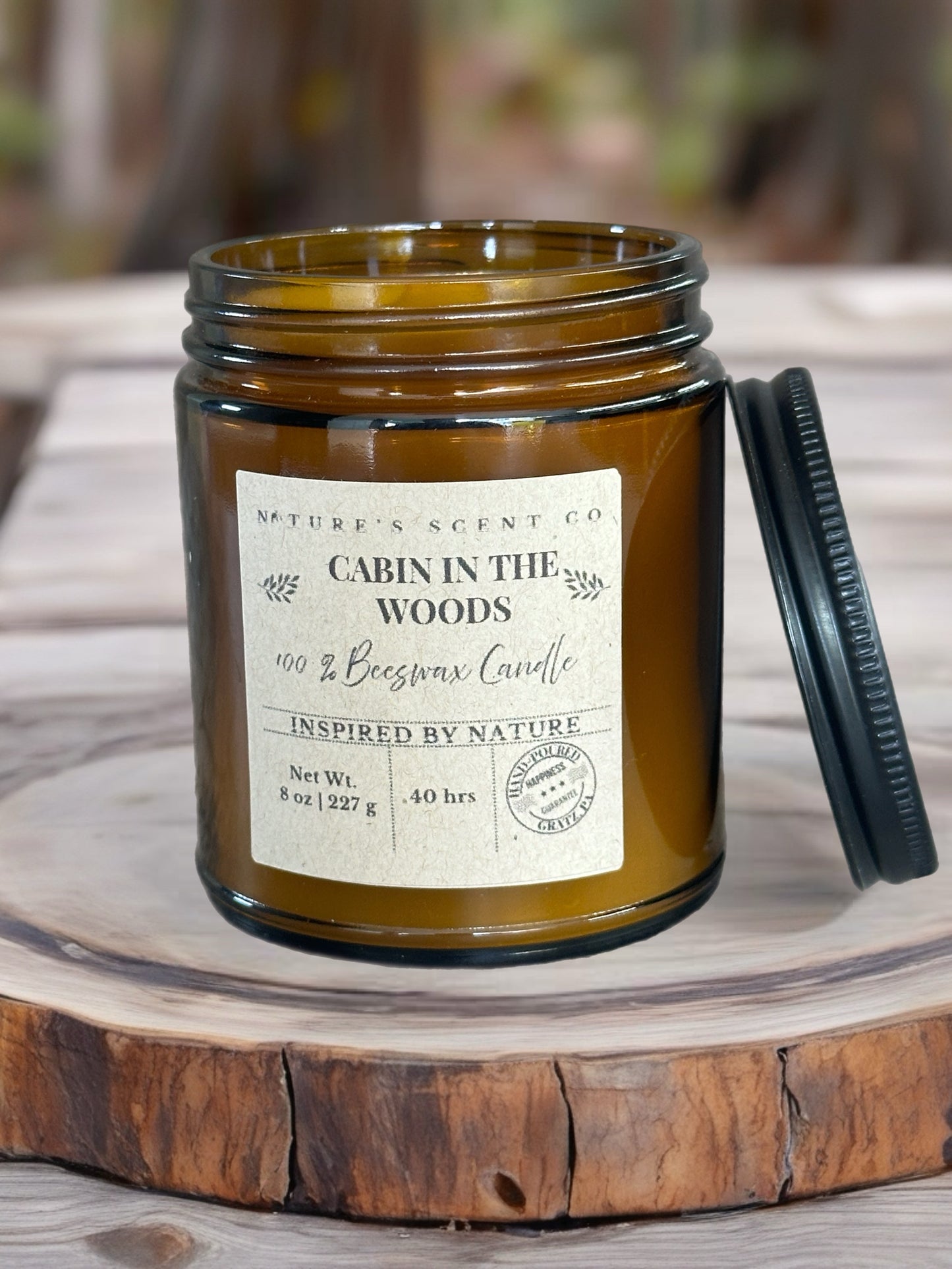 Cabin In The Woods Jelly Jar Beeswax Candle