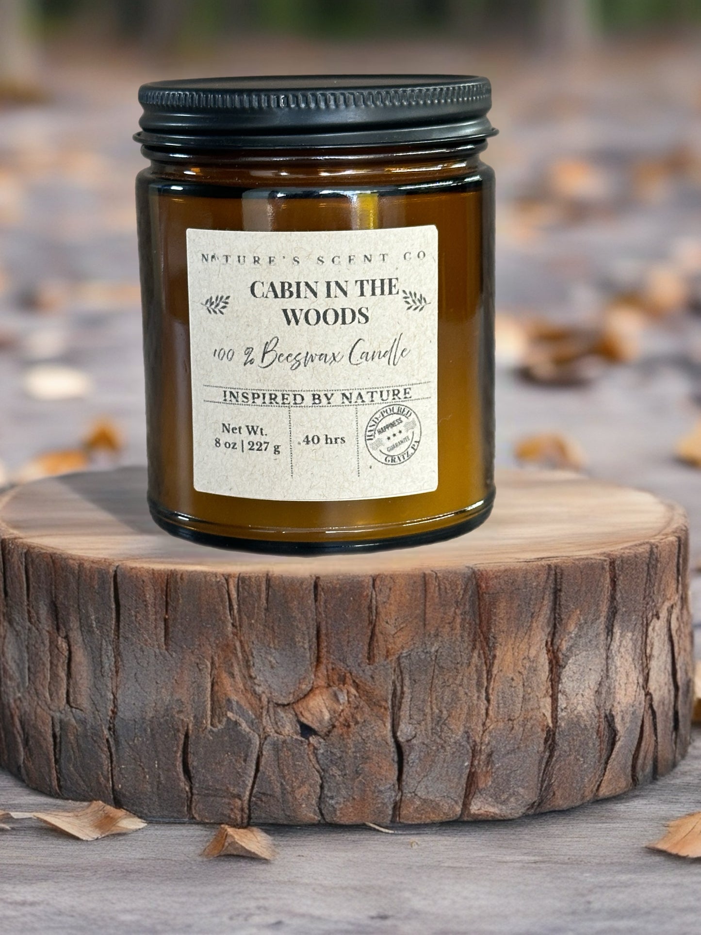 Cabin In The Woods Jelly Jar Beeswax Candle