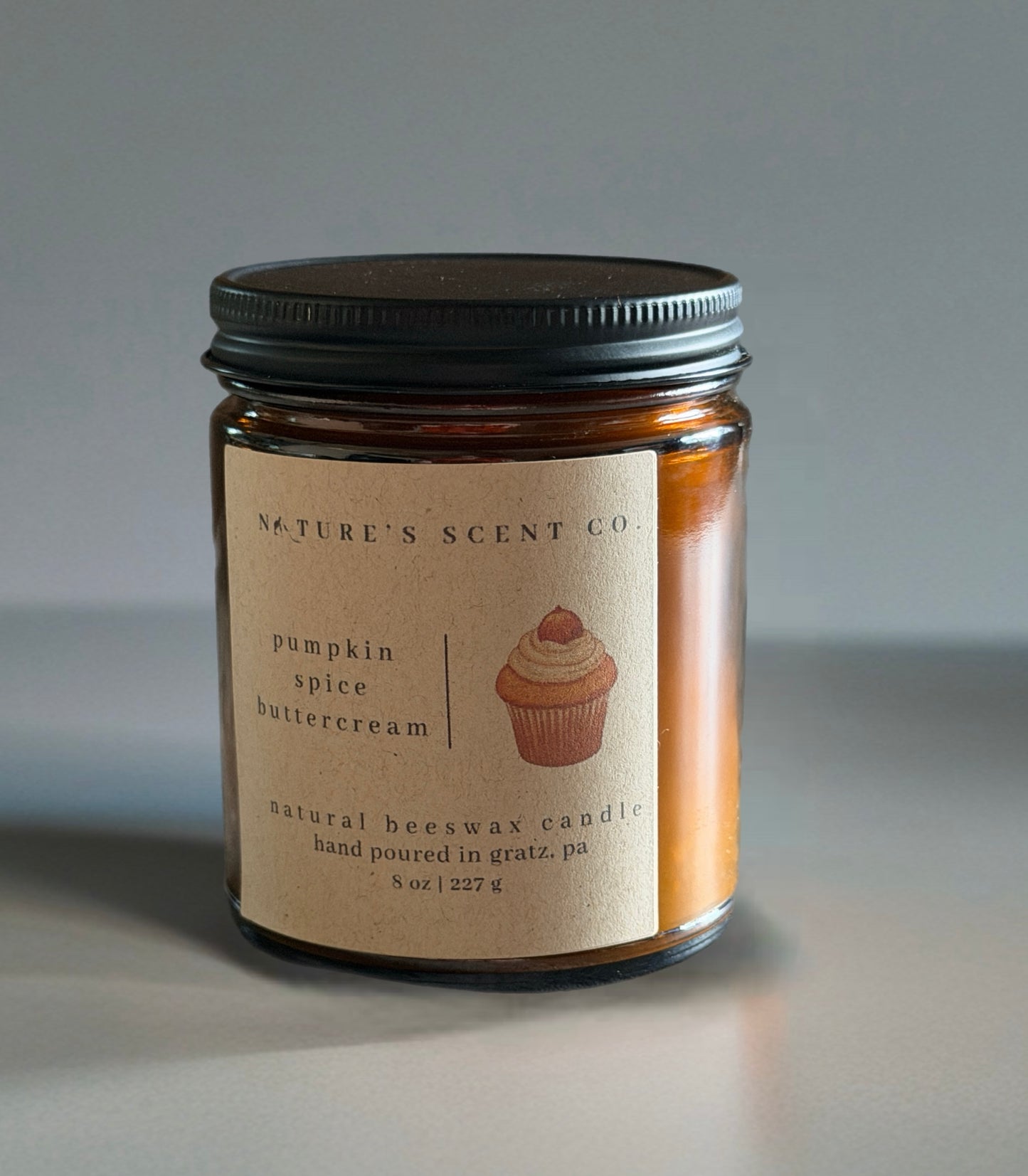 Pumpkin Spice Buttercream Beeswax Candle — Pumpkin, Brown Sugar & Vanilla