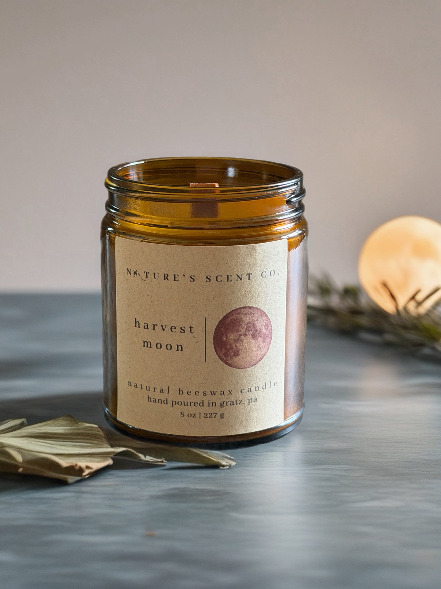 Harvest Moon Beeswax Candle