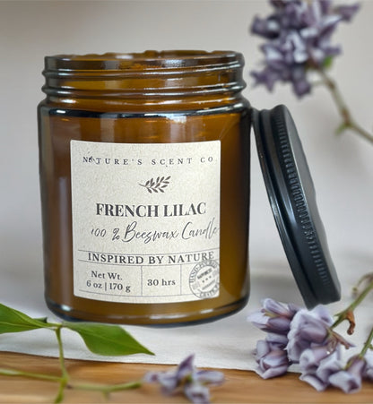 French Lilac Beeswax Candle
