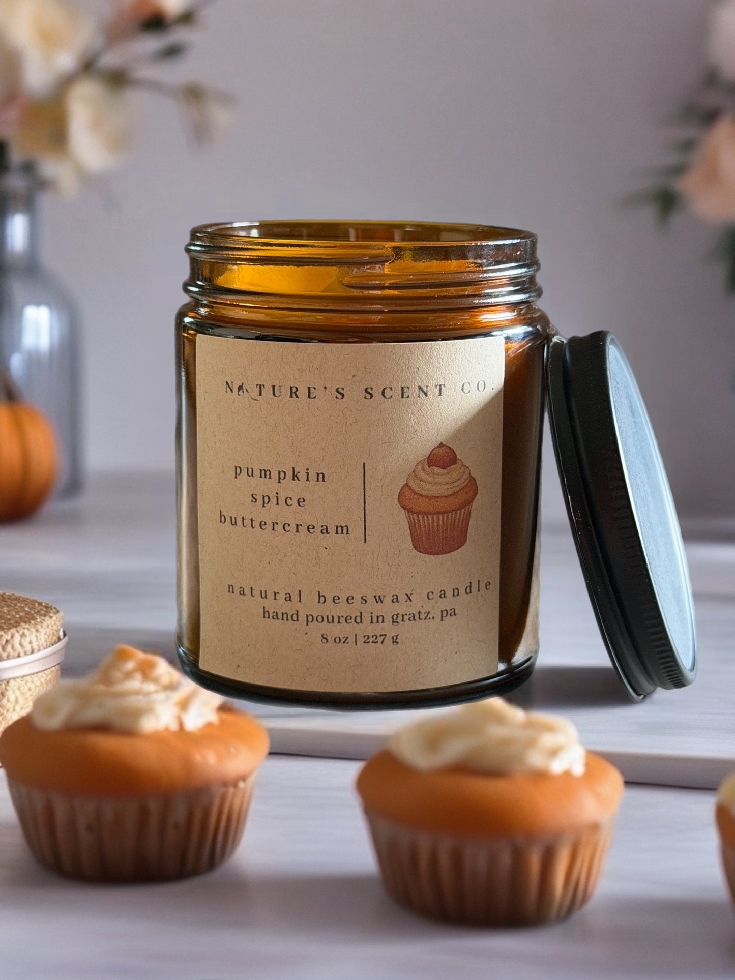 Pumpkin Spice Buttercream Beeswax Candle — Pumpkin, Brown Sugar & Vanilla