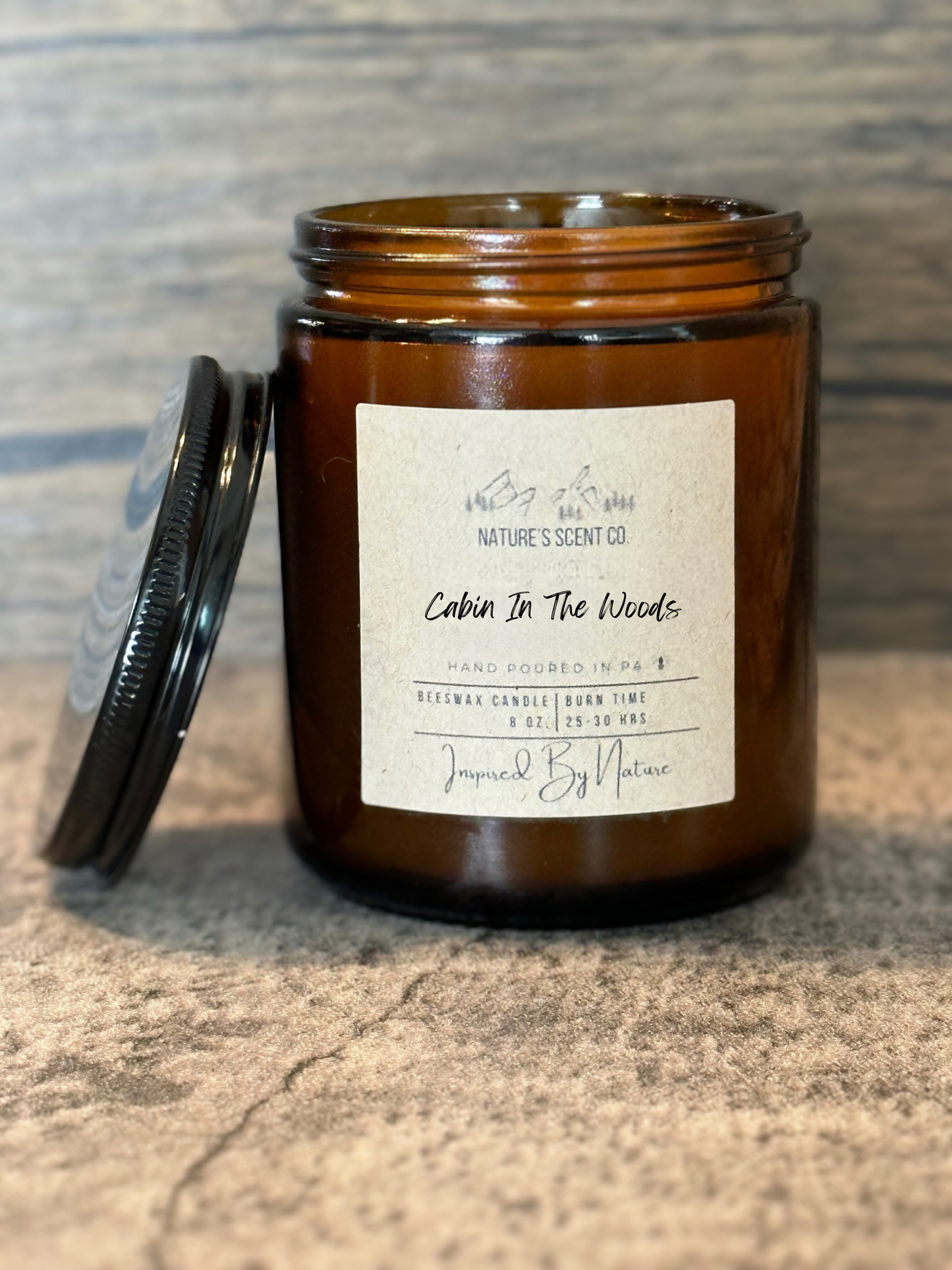 Cabin In The Woods Jelly Jar Beeswax Candle