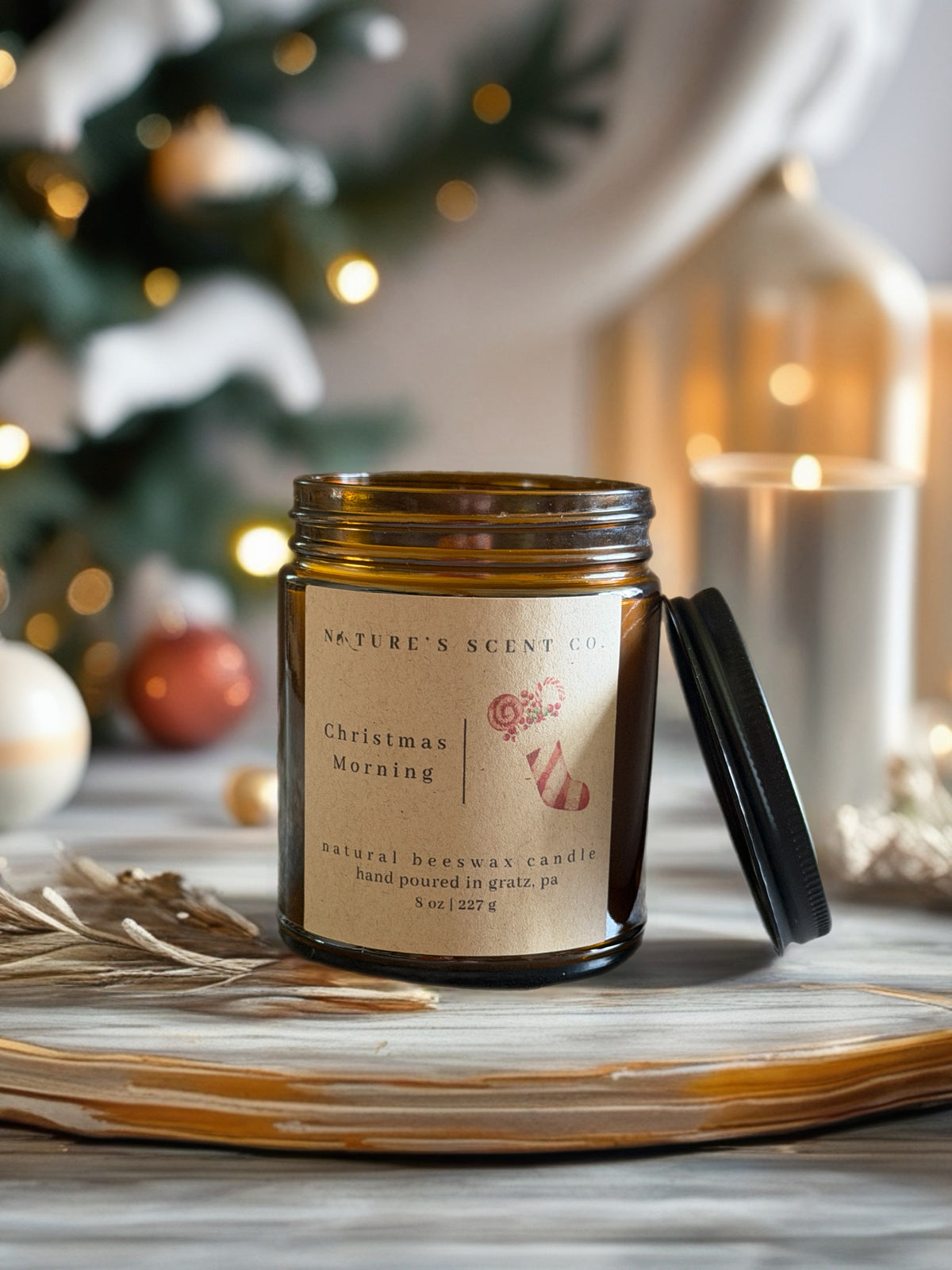 Christmas Morning Beeswax Candle — Citrus, Cinnamon, Molasses & Vanilla