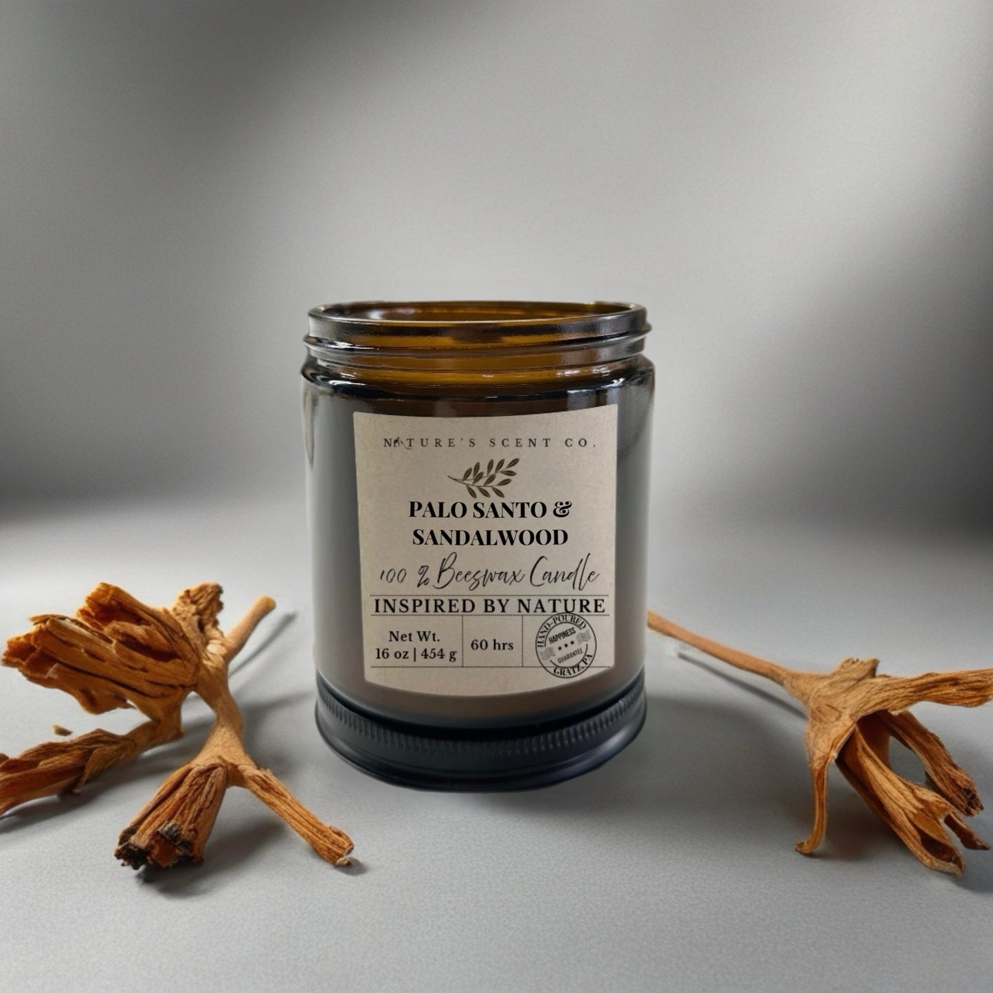 Palo Santo & Sandalwood Beeswax Candle