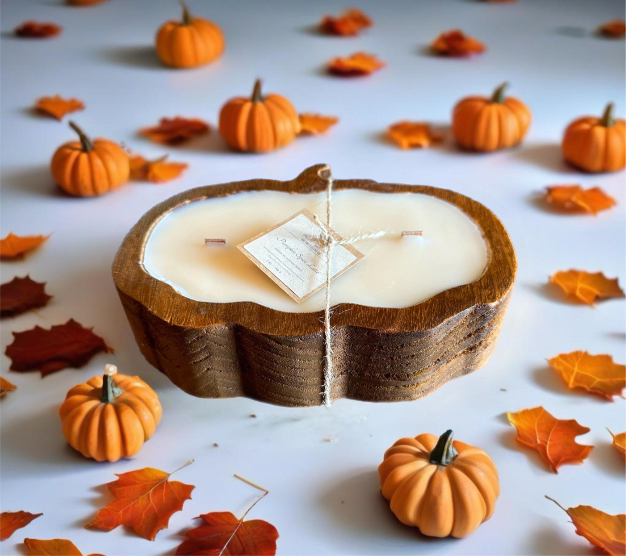 Pumpkin Dough Bowl Beeswax Candle