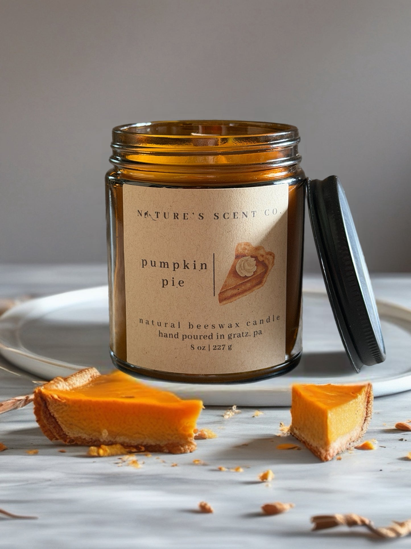 Pumpkin Pie Beeswax Candle – Pumpkin, Cinnamon, Clove & Vanilla
