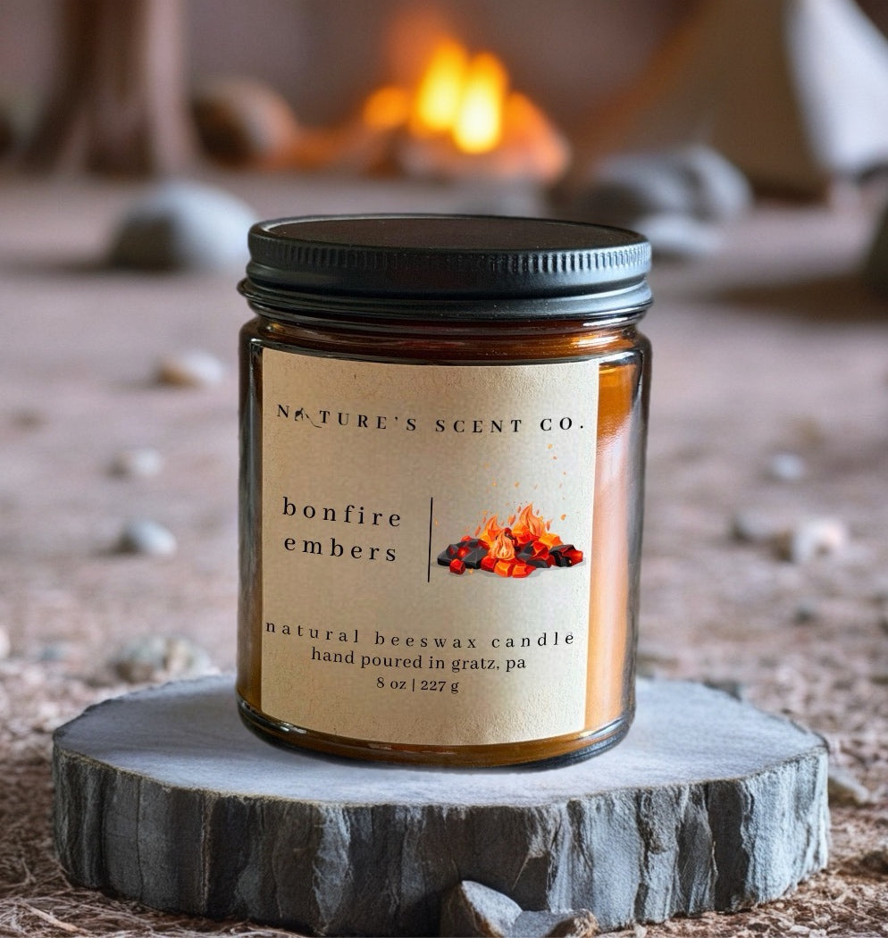 Bonfire Embers Beeswax Candle