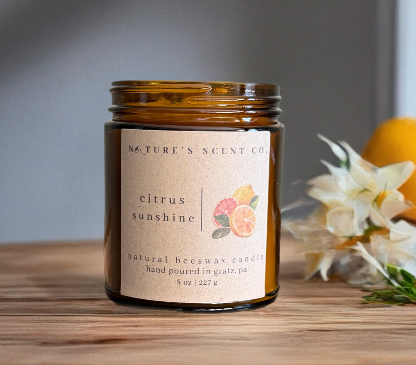 Citrus Sunshine Beeswax Candle