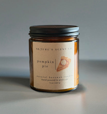 Pumpkin Pie Beeswax Candle – Pumpkin, Cinnamon, Clove & Vanilla