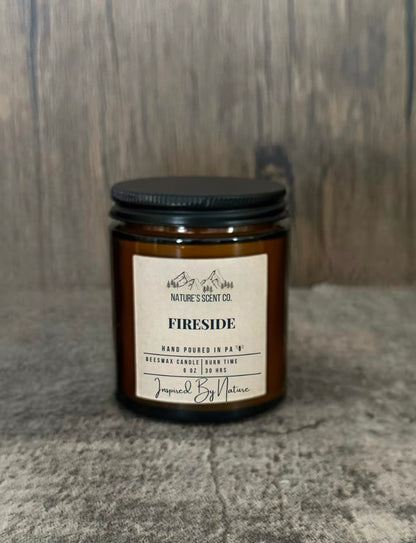 Fireside Amber Jelly Jar Beeswax Candle