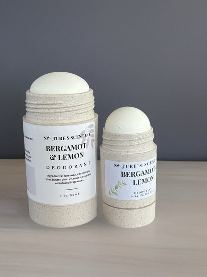 All-Natural Beeswax Deodorant – Full Size & Travel Size | Aluminum-Free, Baking Soda-Free, Eco-Friendly