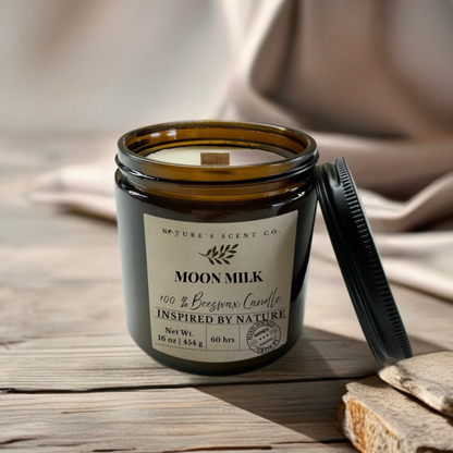Moon Milk Beeswax Candle