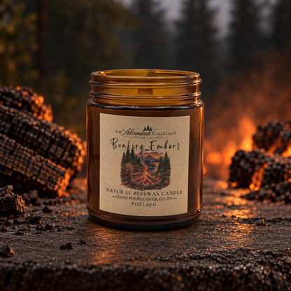 Adirondack Collection Beeswax Candle — 8 oz | Wood Wick | Non-Toxic