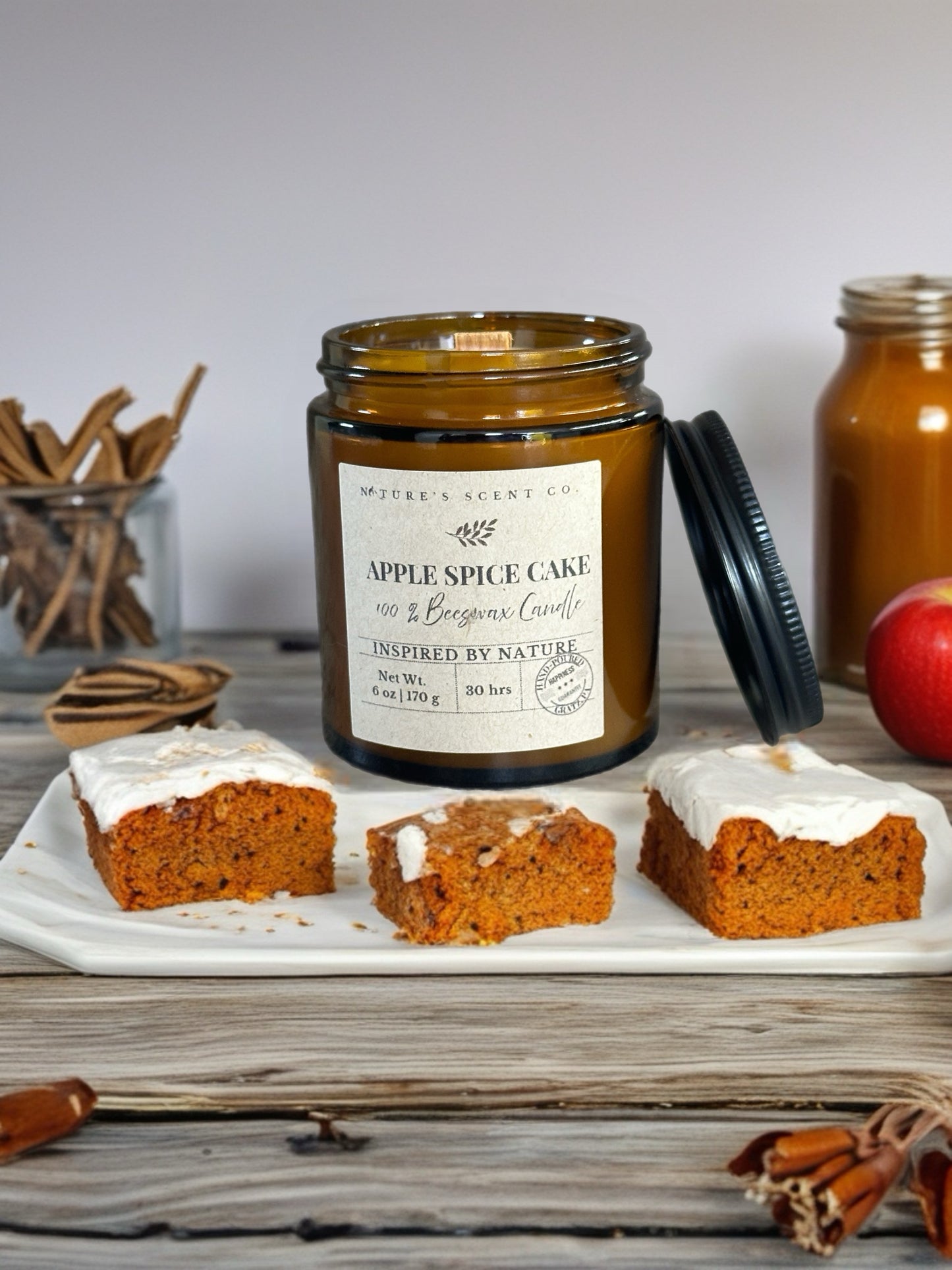 Apple Spice Cake Beeswax Candle