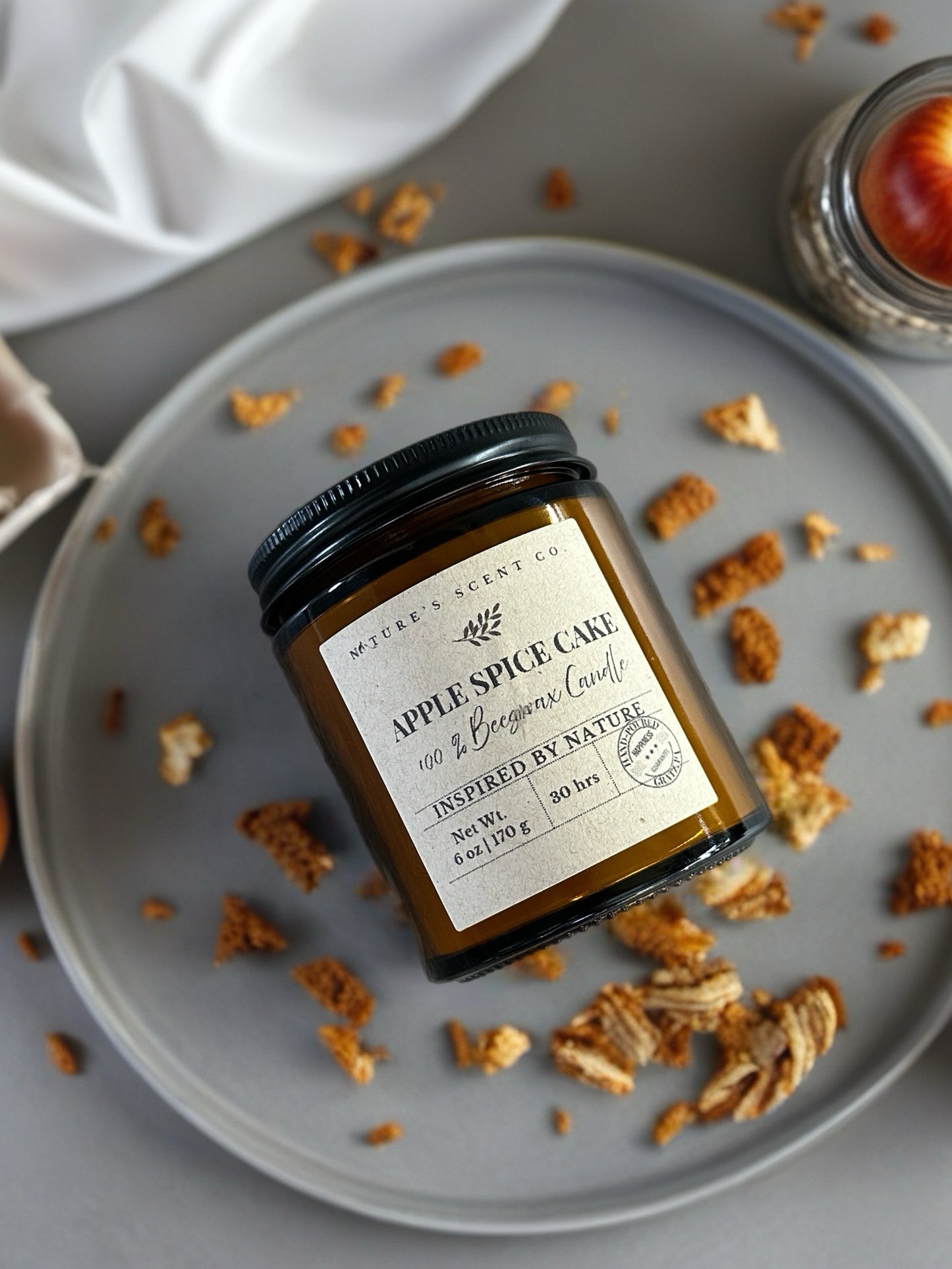 Apple Spice Cake Beeswax Candle