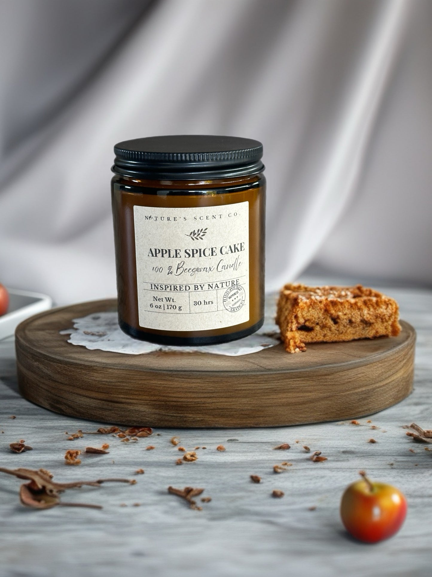 Apple Spice Cake Beeswax Candle
