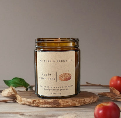 Apple Spice Cake Beeswax Candle