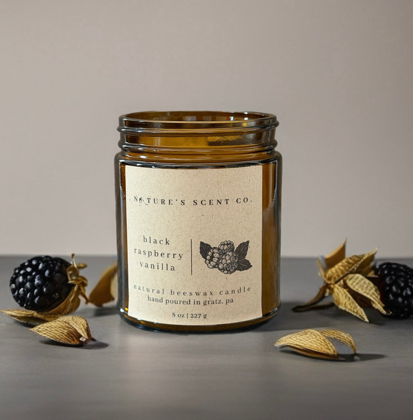 Black Raspberry Vanilla Beeswax Candle