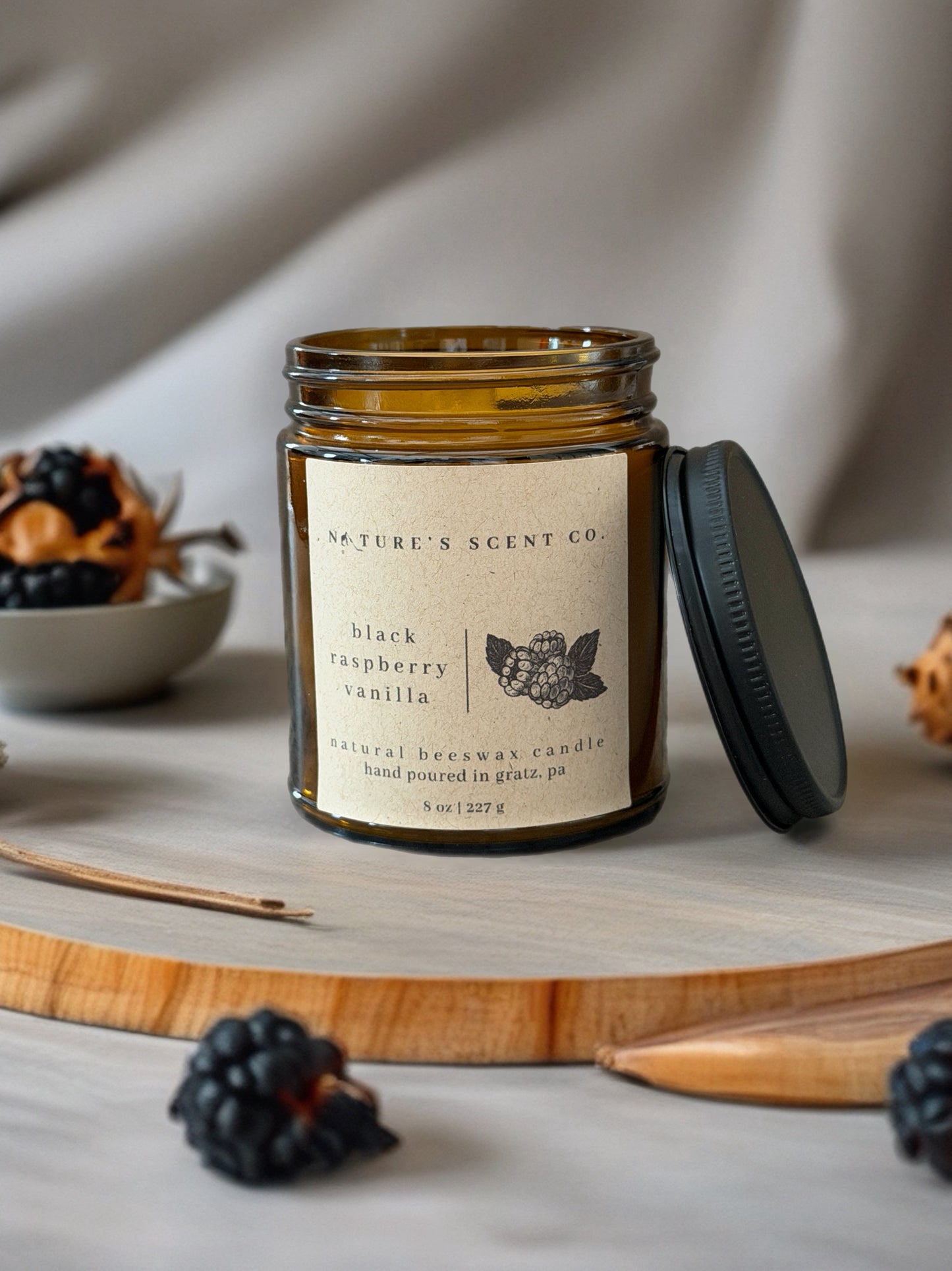 Black Raspberry Vanilla Beeswax Candle