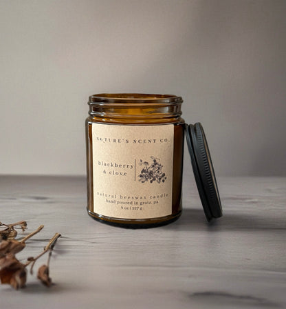 Blackberry & Clove Beeswax Candle
