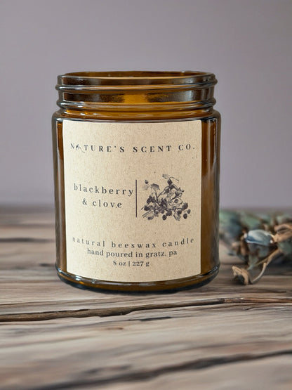 Blackberry & Clove Beeswax Candle
