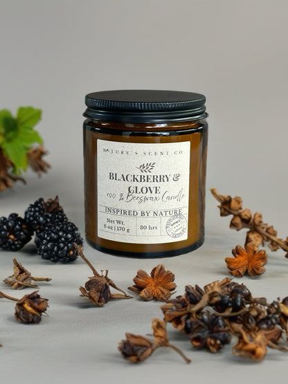 Blackberry & Clove Beeswax Candle