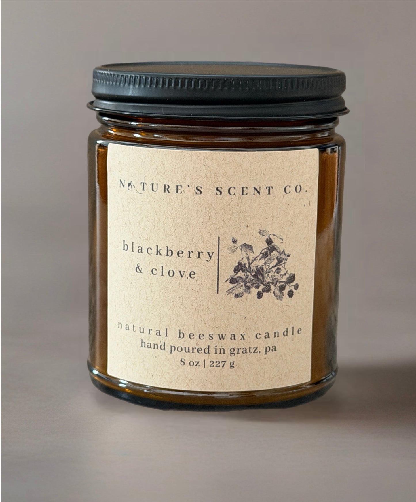 Blackberry & Clove Beeswax Candle