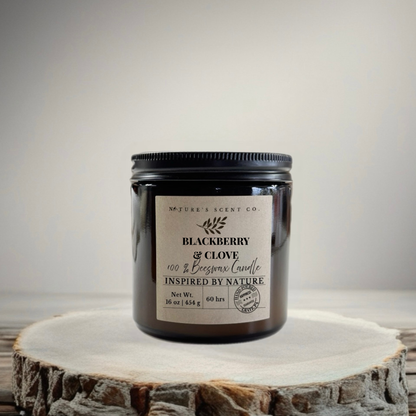 Blackberry & Clove Beeswax Candle