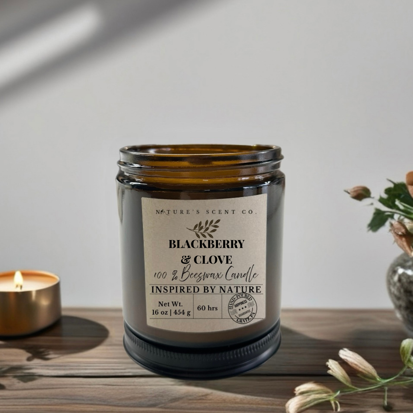 Blackberry & Clove Beeswax Candle