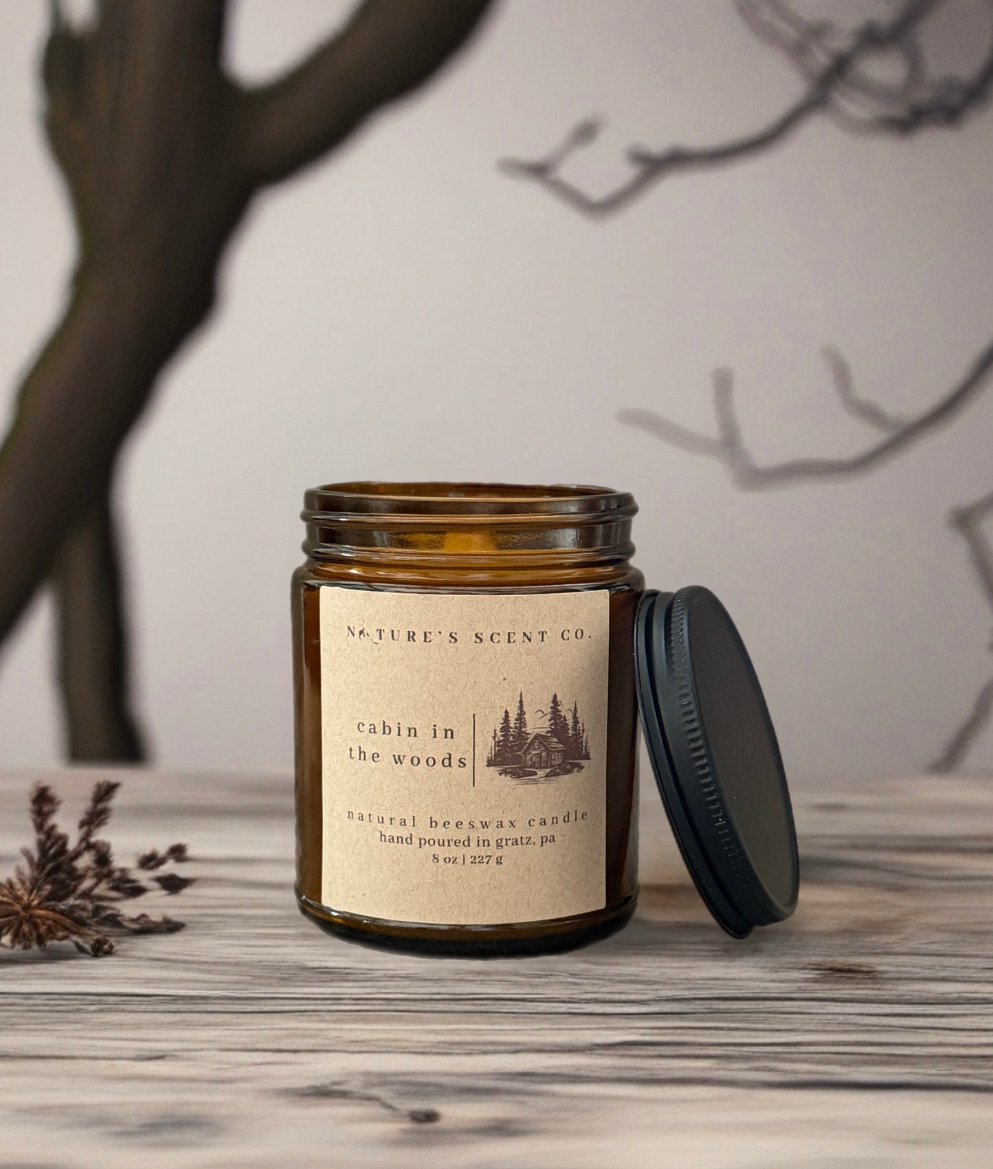 Cabin In The Woods Beeswax Candle