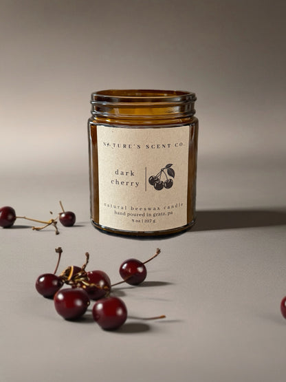 Dark Cherry Beeswax Candle